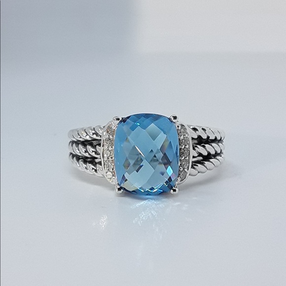 David Yurman Jewelry - David Yurman Blue Topaz Petite Wheaton Ring